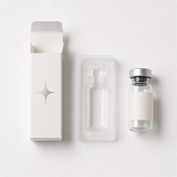 Boîte personnalisée pour flacon de peptide OEM ODM, boîte en papier pour flacon en verre individuel de 10 ml avec insert en blister plastique pour cosmétiques