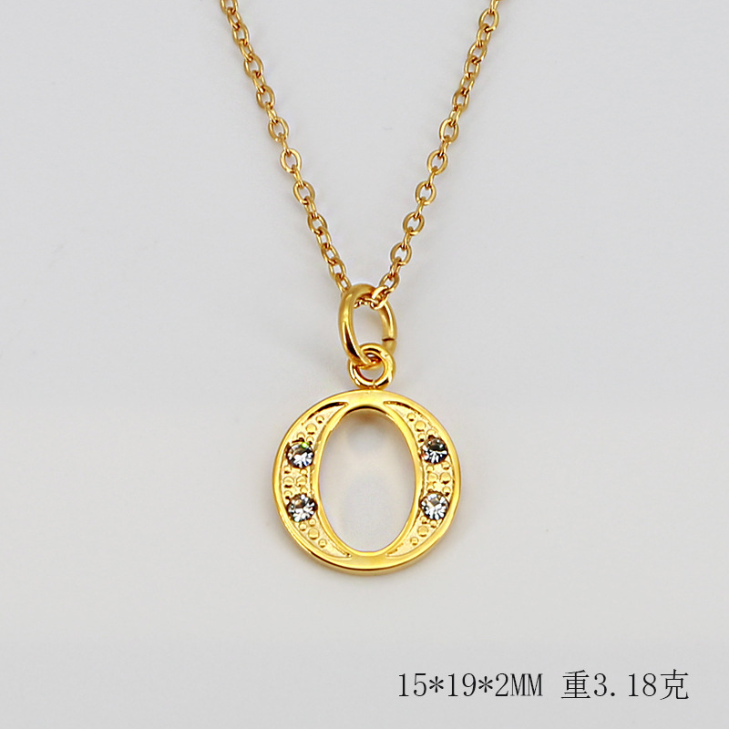 (ทอง) ตัวอักษร O (รวมสร้อย)