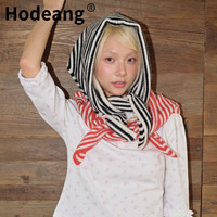 Écharpe triangulaire en tricot rayé tendance, cache-cou doux en tricot léger, écharpe rayée légère