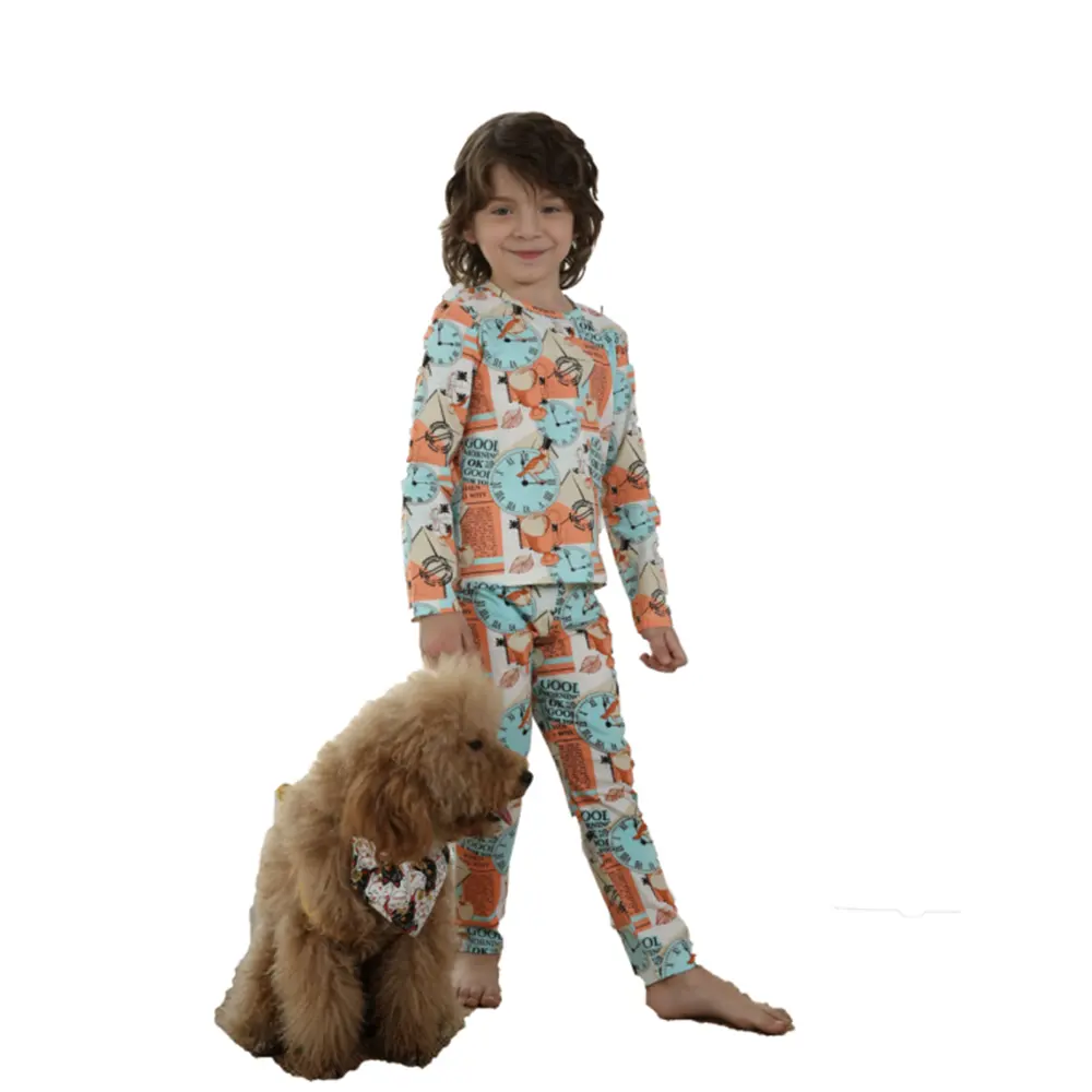 2023 new listed boys clothes soft kids pajamas wholesale pajamas