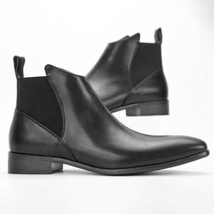 รองเท้าบูทเชลซีหนังสีดำสำหรับผู้ชาย, รองเท้าบูททางการหัวแหลม - Product Image 2