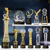 Trophée de golf personnalisé directement de l'usine, récompense de golf en cristal et métal de haute qualité pour les tournois de club et les souvenirs