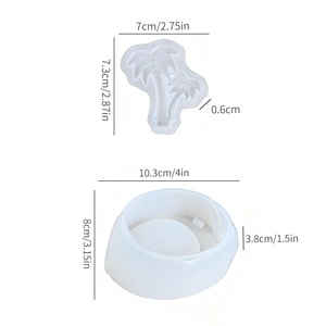 Molde de silicona INTODIY creativo <span class=keywords><strong>para</strong></span> bañera, adorno de <span class=keywords><strong>resina</strong></span> en miniatura, escena de tazón de coco, árbol, pájaro y bañera, combinación de <span class=keywords><strong>moldes</strong></span>. - Product Image 5