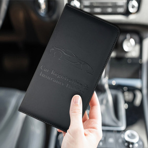 Funda de licencia de conducir de PU de EE. UU. para coches, piel táctil, cuero de imitación, soporte para registro de coche, factura de seguro, carteras largas de gran capacidad - Product Image 5