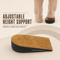 Rehausseurs de talon réglables en hauteur, coussinets de talon en EVA à quatre couches, inserts de chaussures courts pour hommes, femmes, unisexe
