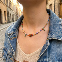 Collier tendance en gros plaqué or avec pendentif œil bleu en acier inoxydable pour femme
