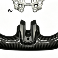 Volant en fibre de carbone forgée LED avec revêtement en cuir pour l'intérieur de la voiture, compatible avec Mustang GT 2015 2016 2017 2018 2022