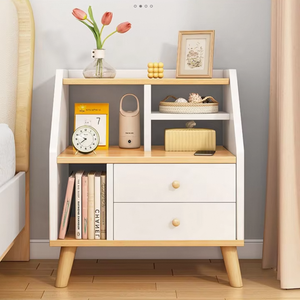 Küçük daire banyo için depolama raf ile Minimalist Modern masif ahşap başucu masa Nordic Mini dolap kiralama odaları için - Product Image 1