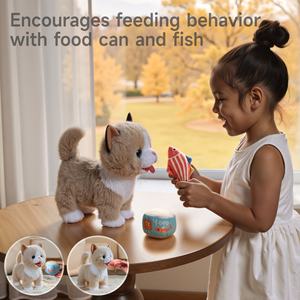 Tumama Interaktives Baby-Spielzeug Weiches Plüsch-Kätzchen Simuliert Zungenlecken und Schwanzwedeln Realistisches Laufendes Plüsch-Katzenspielzeug - Product Image 5