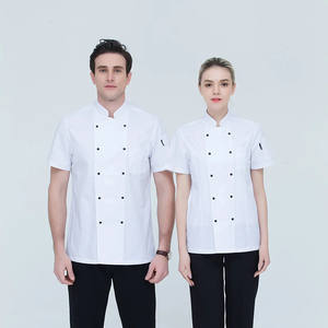 Uniforme <span class=keywords><strong>de</strong></span> <span class=keywords><strong>travail</strong></span> unisexe pour hommes et femmes, restaurant, hôtel, café, cuisinier, boulanger, cuisine, veste <span class=keywords><strong>de</strong></span> chef à manches courtes - Product Image 4