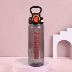 Large-Capacity Reusable Food Safe Transparent Solid Color PC Plastic Fitness One-Button Water <b>Bottle</b> Straw Water <b>Bottle</b> With - Product Image 4