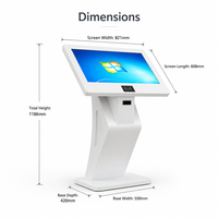 Sistema Inalámbrico de Gestión de Colas con Terminal Interactivo HAUMR, Pantalla Táctil de 32 Pulgadas, Solución de Gestión de Filas para Hospitales y Bancos