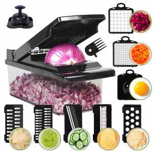 Hachoir à légumes multifonctionnel en plastique PP pour pommes de terre, concombres et fruits – Le coupe-légumes domestique transfrontalier le plus populaire - Product Image 1