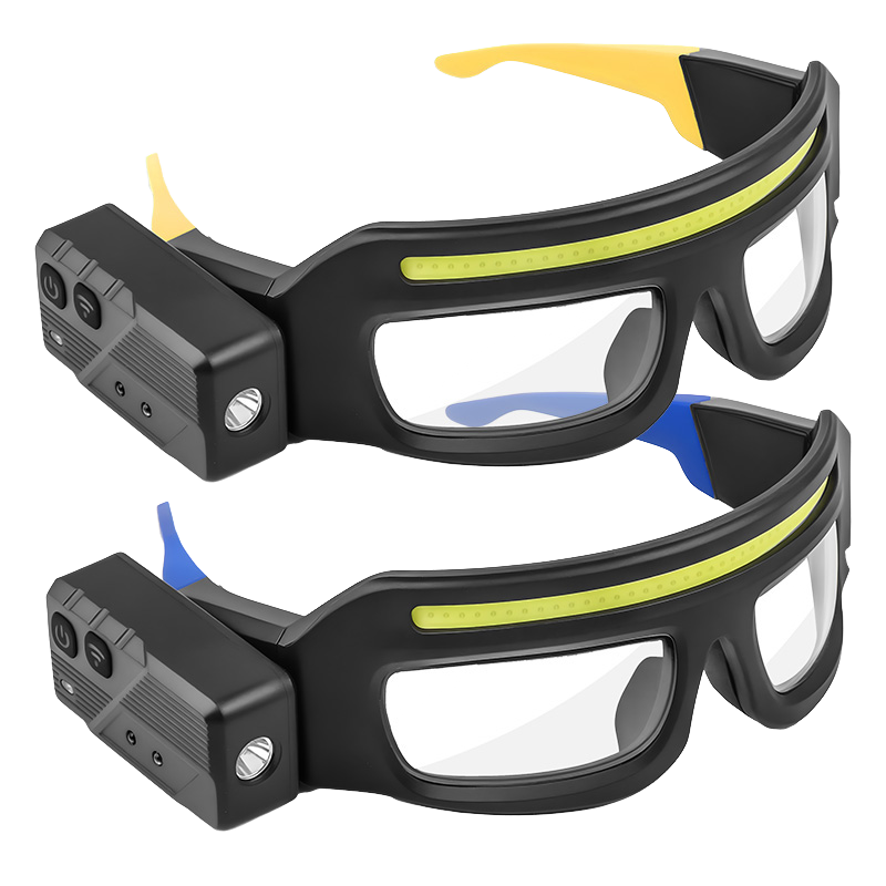 SY5865 Outdoor Waterproof Safety Construction COB Flood Beam Working Light USB Rechargeable Sensor Glasses Headlamp LED Light