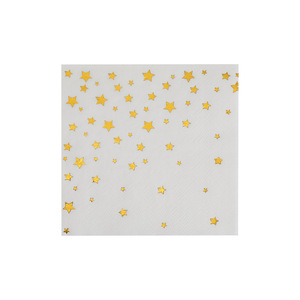 Star Printed Square Paper Napkins 250mm Gold Foil Birthday Party Tableware - Product Image 5