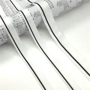 Benutzer definierte 1,5 cm Fold Gurtband Gummiband Schwarz Weiß Streifen Unterwäsche Bund Gummiband