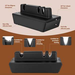 אגוז עץ אגוז ידני יפנית סכין מתגלגל ומחדד ומספריים מחדד מטבח נירוסטה - Product Image 3