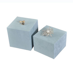 High-grade Multiple Size Display Blocks Velvet Jewelry Tray with Logo <b>Ring</b> Pendant and Earring Salver - Product Image 5