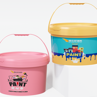 Seau en plastique ovale personnalisé de 20 L (5 gallons) de qualité alimentaire en PP, durable, étanche, avec couvercle et poignée, pour la peinture