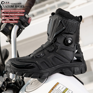 Botas de Motocicleta Personalizadas Unisex, Estilo Caballero, Impermeables, de Media Caña, para las Cuatro Estaciones, Botas de Carreras, Equipo de Viaje, Zapatos de Cuero - Product Image 1