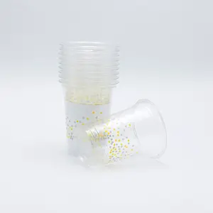 कस्टम लोगो मुद्रित के साथ 16 ऑउंस पालतू कप स्पष्ट प्लास्टिक