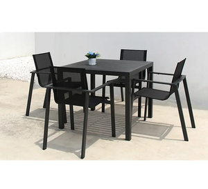 Tavolo da pranzo all'aperto impermeabile anti-uv giardino tavolo da pranzo <span class=keywords><strong>con</strong></span> 4 <span class=keywords><strong>sedie</strong></span> per bar e ristoranti piccolo <span class=keywords><strong>tavolino</strong></span> - Product Image 5