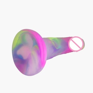 फैक्टरी प्रत्यक्ष बिक्री इंद्रधनुष धुआं अनाज तरल सिलिकॉन Dildo के रंगीन वयस्क सेक्स खिलौना के लिए अनुकूलित बड़ा dildos के महिला - Product Image 2