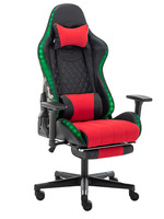 Silla Giratoria Fauteuil de jeu à led avec repose-pieds Fauteuil de jeu RVB Chaise de jeu avec lumières et haut-parleurs