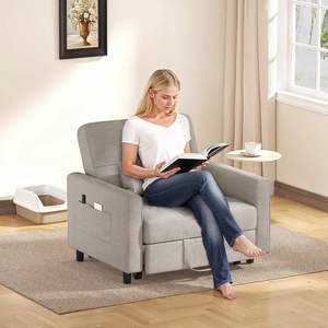 Multifunctionele bank, slaapbank, stoel 3-in-1, om te bouwen tot een uittrekbare eenpersoons slaapstoel met verstelbare rugleuning - Product Image 5