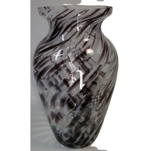 High Quality Italian Murano Glass <b>Vase</b> Flower Holder for Decorating the Home, <b>Unique</b> Design in Transparent Amethyst White Color - Product Image 1