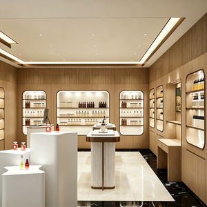 Diseño de Tienda de Perfumes de Lujo para Comercios de Venta de Fragancias |   Chapa de Madera y Acero Inoxidable Dorado y Solución Integral de Equipamiento para Tiendas - Product Image 4