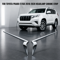 Bande de garniture chromée pour phare avant Toyota Prado Fj150 2018 2019 2020, moulure décorative d'angle de phare avant, paire