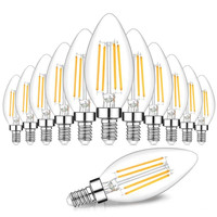 Bombilla LED tipo vela Edison vintage regulable de 2700K blanco cálido, 2W 4W 6W, E12 E14 E26 E27 B10 B11 C35, para ventilador de techo