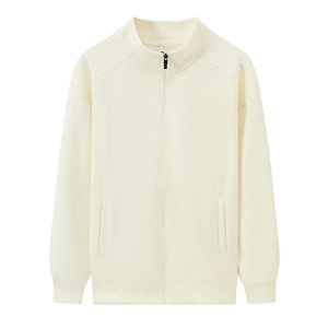 Minnie Cotton <b>Stand</b> Collar Zip Up Sweatshirt Long Sleeve Unisex Restaurant Workwear Autumn Winter Uniform - Product Image 3