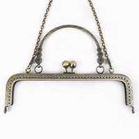Meetee BF012 20.5cm Kits de sacs DIY, Cadres de sac à main, Fermoirs Kiss Clasp, Supports de couture, Poignée de sac à main carrée gaufrée motif tournesol