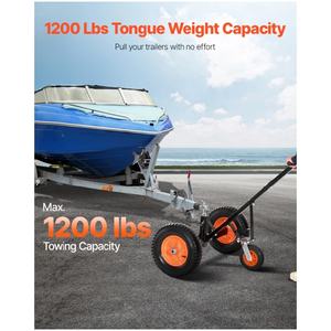 Chariot de remorquage 1200 lb avec hauteur réglable de 18 à 22 pouces, boule de 2 pouces et pneus de 15,2 pouces pour voitures - Product Image 4