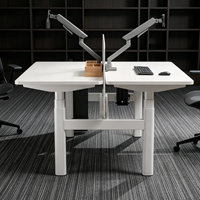PRORIALS Poste de travail moderne en fer pour 2 à 4 personnes, double face, taille standard, mobilier de bureau extensible intelligent