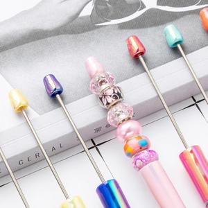 New Custom Brand Durable UV Gradient Bead Pens-<b>Creative</b> DIY Silk Screen Printed Plastic Ballpoint Pens for Students Craft Lovers - Product Image 2