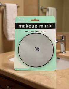 Specchio per il Trucco Mactien con Ingrandimento 3X, Specchio da Tavolo Rotondo Argento con Ventose - Product Image 2