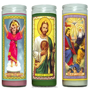 7 <span class=keywords><strong>jours</strong></span> de longue durée église bougie haute qualité personnalisé Saint décalcomanies bougie prière Velas pour cérémonie religieuse - Product Image 6