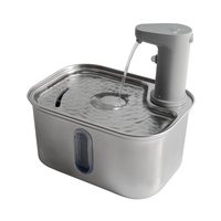 Fontaine à eau sans fil rechargeable pour animaux de compagnie, en acier inoxydable 304, distributeur d'eau intelligent à circulation automatique sans fil