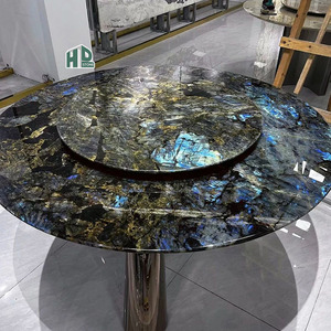 Hiện Đại Sang Trọng Vòng Bàn Ăn Đặt Tự Nhiên Màu Xanh Đá Cẩm Thạch Nghệ Thuật Đá Bệ Cho Nhà Bếp Vòng Phòng Khách Bàn Ăn Tối - Product Image 6