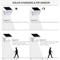 Détecteur de mouvement PIR tout-en-un intégré, étanche IP65, 6W 8W, lampe solaire LED pliable pour extérieur, sécurité, jardin, mur