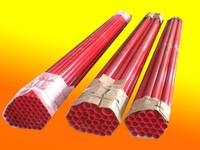 Tuyau d'arrosage de protection contre le feu, tube en acier, aspect peint rouge, avec bout rainuré