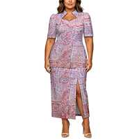 Ensemble deux pièces décontracté d'été pour femme, imprimé géométrique violet, blazer à manches courtes et jupe, infroissable, écologique, pour le bureau et les soirées