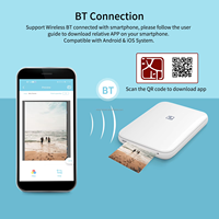 HPRT MT53 Mini Imprimante Photo Portable de Poche 3 Pouces sans Fil AR, Imprimante Photo Couleur pour Mobile Android IOS