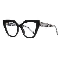 Monture de lunettes optiques surdimensionnées tendance en acétate, design mode féminin de haute qualité, forme œil de chat biseauté et épais, pour adultes