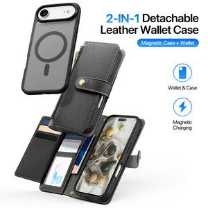 เคสหนังใส่บัตรสำหรับ iPhone พร้อมกระเป๋าแม่เหล็กถอดได้ 2-in-1 และสายคล้องคอ - Product Image 6
