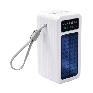 Batterie externe 50000mAh, chargeur solaire 22.5W, charge rapide, 4 câbles intégrés, lumière LED, batterie portable pour extérieur, ODM/OEM - Product Image 5