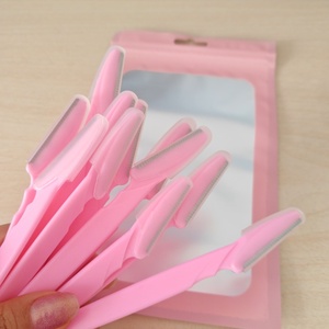 Lot de 12 rasoirs de sécurité portables pour sourcils, outils de maquillage, <span class=keywords><strong>coupe</strong></span>-poils pour le visage et les sourcils, vente en gros - Product Image 4